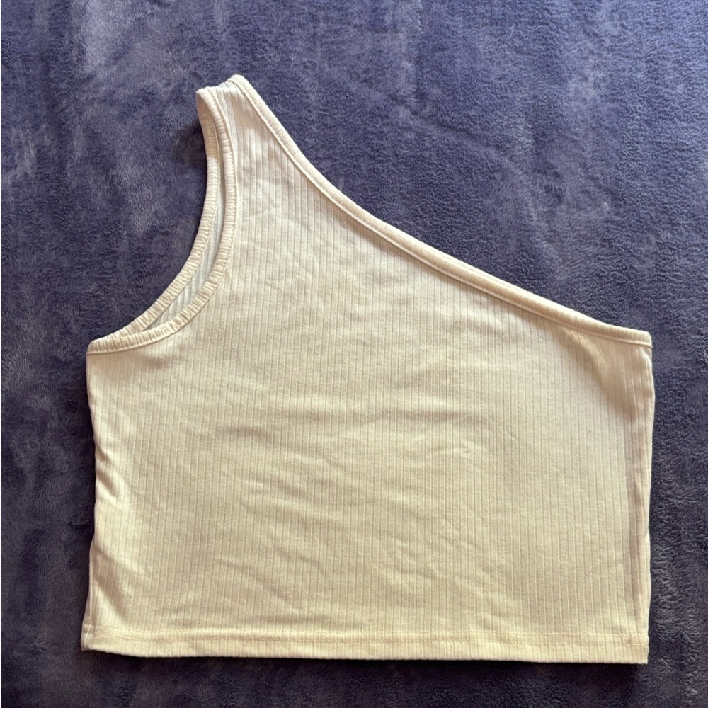 One-Shoulder Cream Top